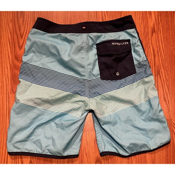 Quiksilver Mens 30 Striped Colorblock Recycler Board Shorts Beach Swim Trunks - Picture 2 of 9